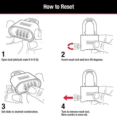 Master Lock 175D Resettable Combination Padlock Outdoor Brass Lock, 2-Inch Shackle (51mm) | 10,000 Combinations thumbnail 5