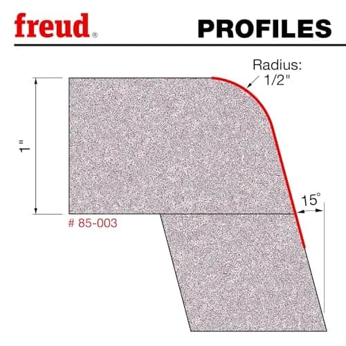 Freud 85-003: 1/2" Radius Round Over Bowl Bit with 1/2" Shank, 3-1/8" Overall Length thumbnail 2