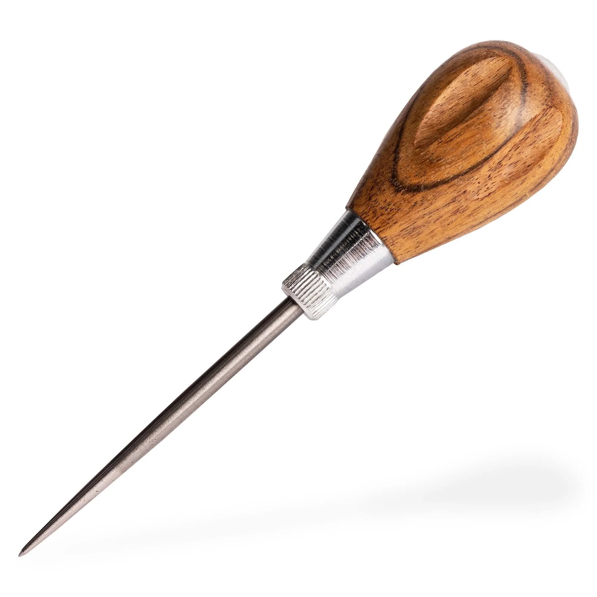 General Tools Scratch Awl Tool with Hardwood Handle, Alloy Steel Blade | Piercing Wood, Scribing, Layout Work — Steel