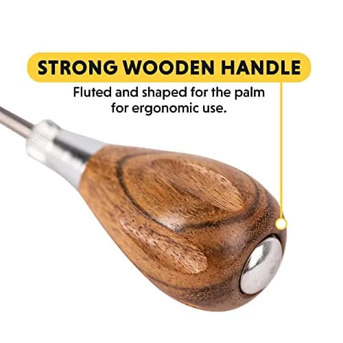 General Tools Scratch Awl Tool with Hardwood Handle, Alloy Steel Blade | Piercing Wood, Scribing, Layout Work thumbnail 3