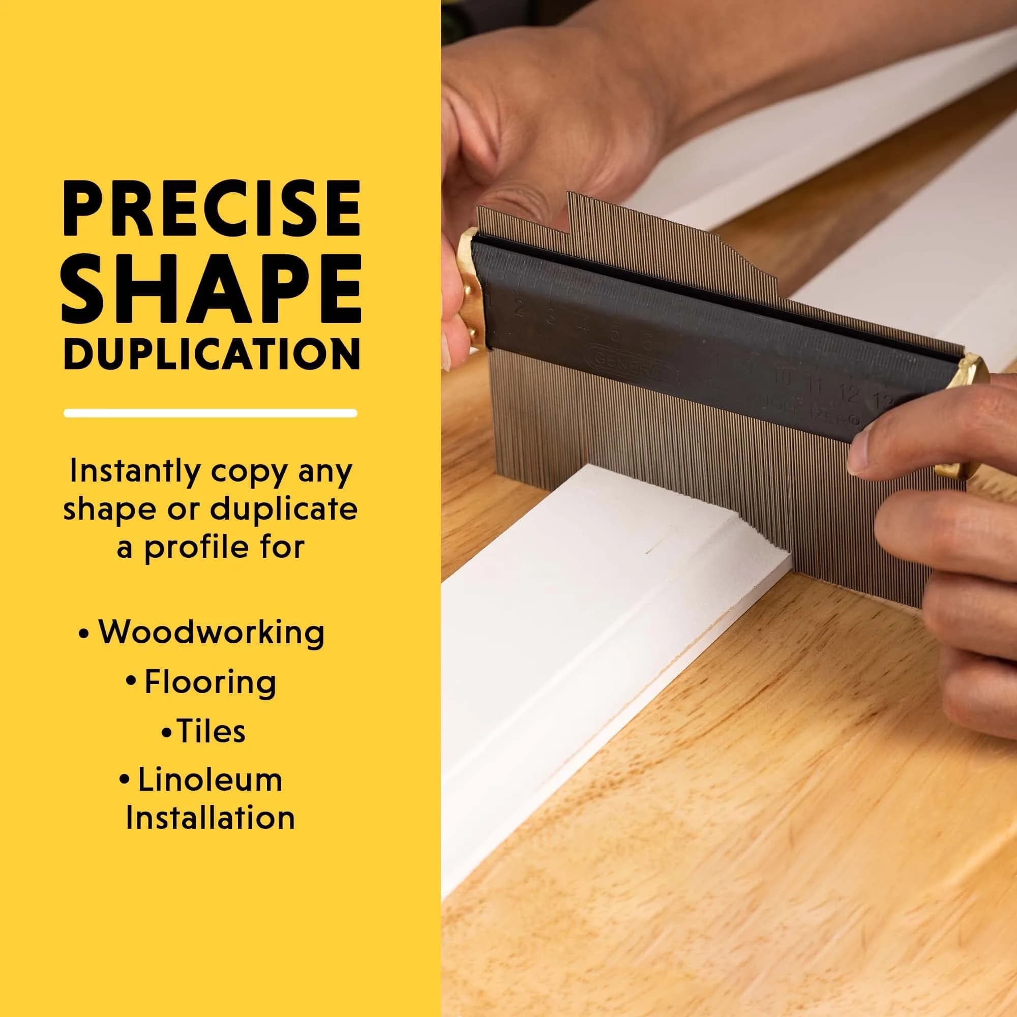General Tools 837 Contour Gauge 6" (15.24 cm) | Instantly Copy Any Shape for Woodworking & Flooring - view 2