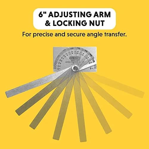 General Tools Square Head Protractor & Angle Finder 15.2 cm (6") | Precise Angle Measurement for Carpentry & Framing thumbnail 4