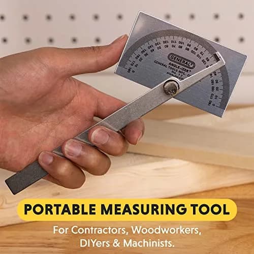General Tools Square Head Protractor & Angle Finder 15.2 cm (6") | Precise Angle Measurement for Carpentry & Framing thumbnail 3