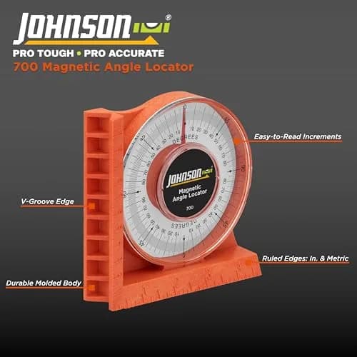 Johnson Magnetic Angle Locator 700 | Durable, High-Visibility Orange, 0-90° Readings thumbnail 2