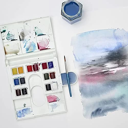 Winsor & Newton Cotman Watercolor Paint Set, Field Set, 14 Half Pan w/ Brush, Mixing Palette (14 Colors, 5ml Each) | Non-Toxic Art Paint thumbnail 6