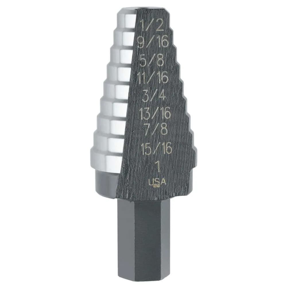 IRWIN UniBit Step Drill Bit 3/16"-1/2" (4.76mm-12.7mm) | Single-Flute HSS for Thin Materials