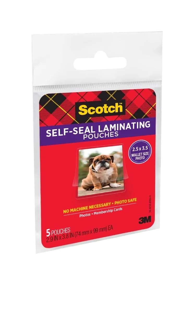 Scotch Self-Sealing Laminating Pouches, Wallet Photo Size 2 1/2 in x 3 1/2 in, 5 Pouches | Glossy Finish, Acid-Free, Photo-Safe - view 3