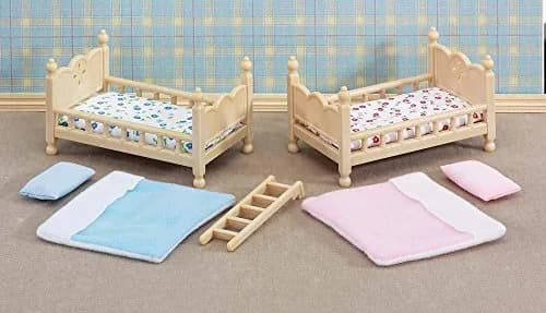 Calico Critters Stack & Play Beds Set - Dollhouse Furniture & Accessories | Bunk Beds for Critters, 8+ Pieces, 1:24 Scale thumbnail 2