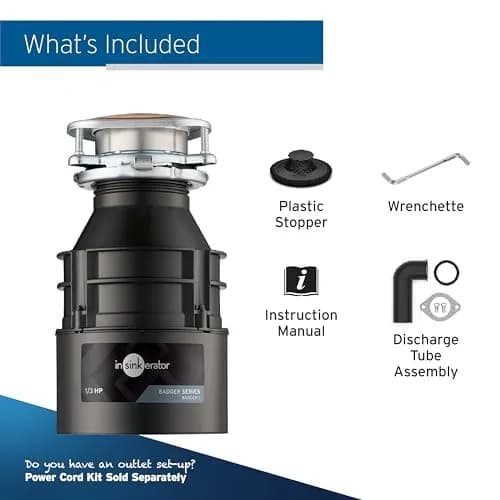 InSinkErator Badger 1 Garbage Disposal 1/3 HP Continuous Feed | 16.3 cm (6.42 in) Wide thumbnail 7