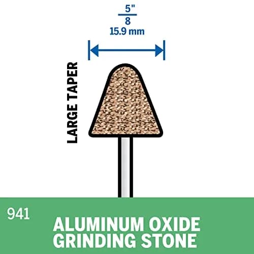 Dremel 941 Aluminum Oxide Grinding Stone 15.8mm (5/8") Shank 3.175mm (1/8") | For Metal, Stone, and Rust Grinding thumbnail 3