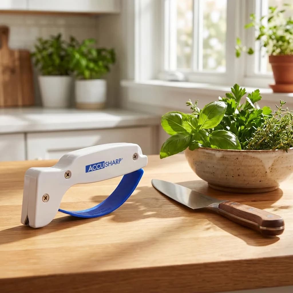 AccuSharp Knife Sharpener White | Restores Straight & Serrated Knives, 0.125 lb - view 7