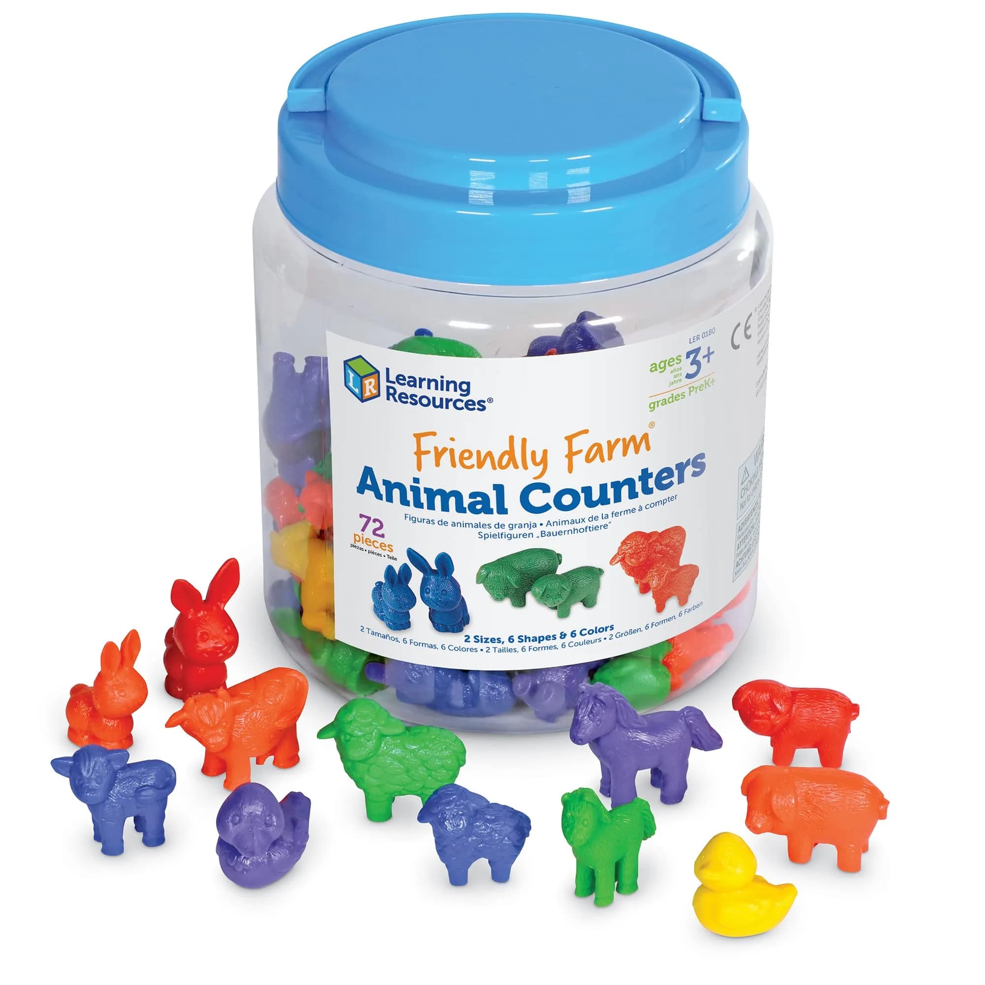 Learning Resources Friendly Farm Animal Counters | 72-Piece Set for Early Math Skills in India — Multi-color