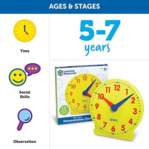 Learning Resources Big Time Demonstration Clock | Educational Toy for Ages 5+ thumbnail 5