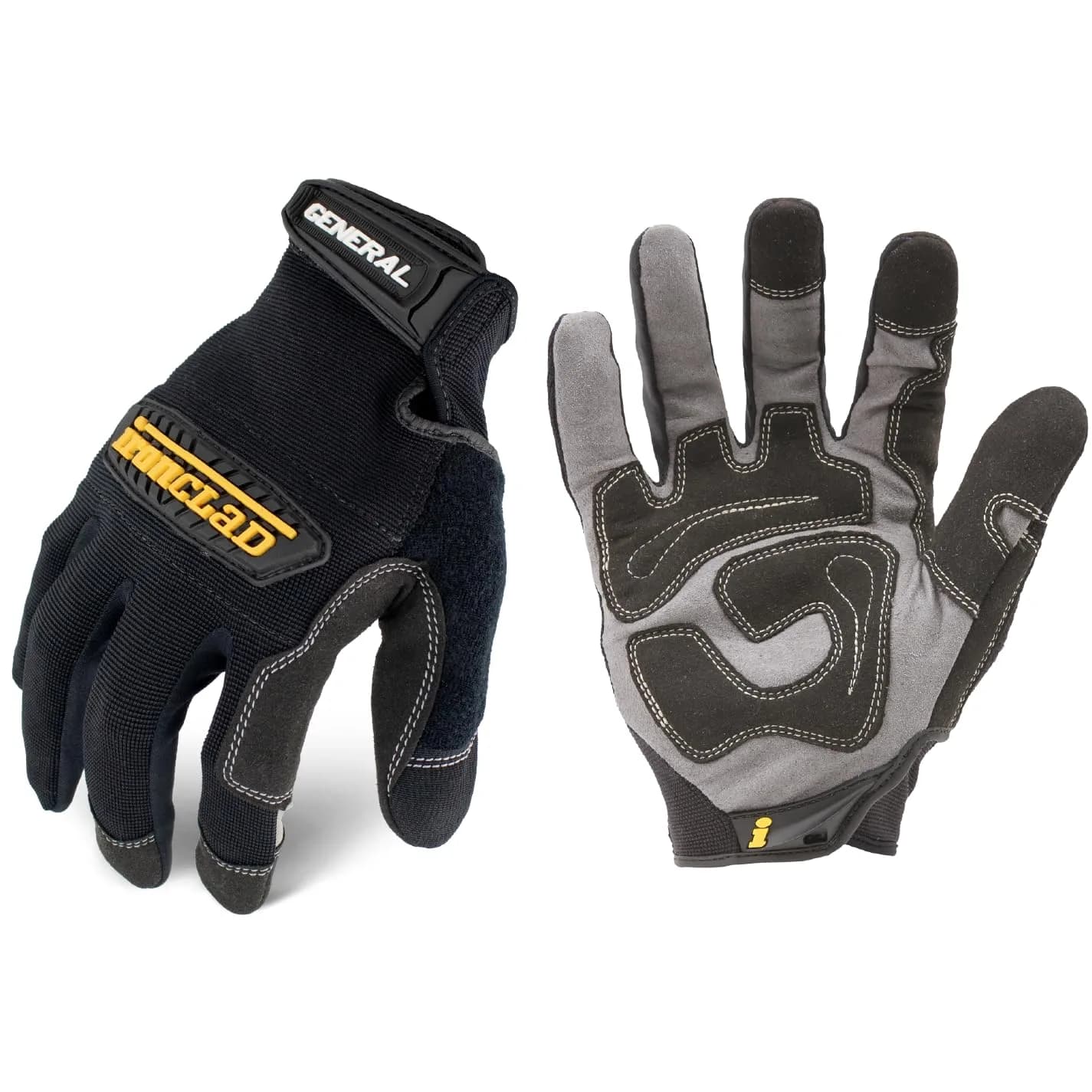 Ironclad General Utility Work Gloves GUG, Small (1 Pair), Black - Abrasion-Resistant Knuckle Protection - main product image