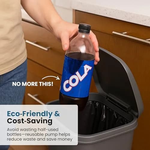 Jokari Keeper Pump & Pour Soda Bottle Cap | Preserves Carbonation, Reusable, Fits Most Plastic Bottles thumbnail 7