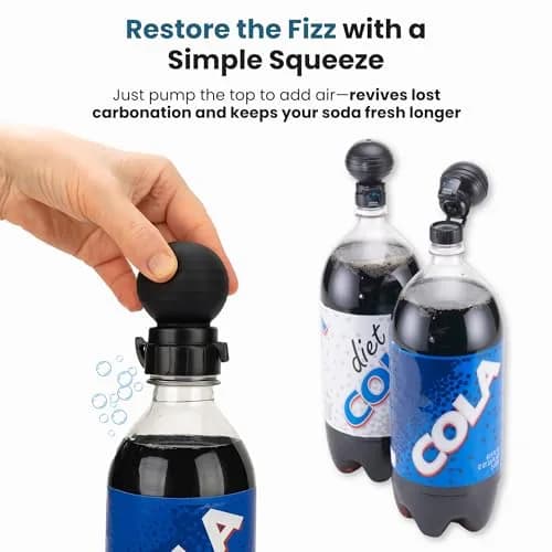 Jokari Keeper Pump & Pour Soda Bottle Cap | Preserves Carbonation, Reusable, Fits Most Plastic Bottles thumbnail 2