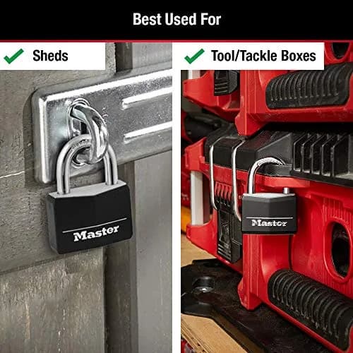 Master Lock Gym Locker Lock, Keyed Lock, Black Covered Aluminum Lock 141D | Scratch & Corrosion Resistant thumbnail 4