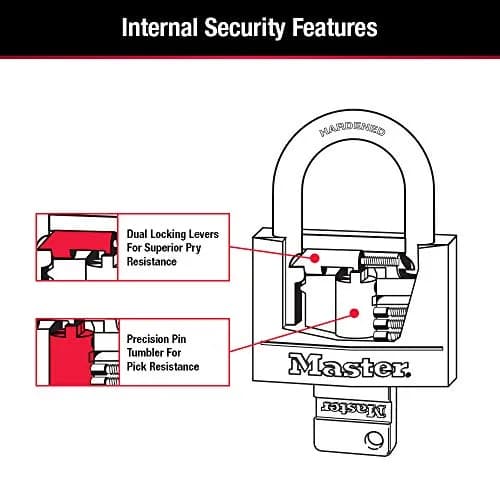Master Lock Gym Locker Lock, Keyed Lock, Black Covered Aluminum Lock 141D | Scratch & Corrosion Resistant thumbnail 5