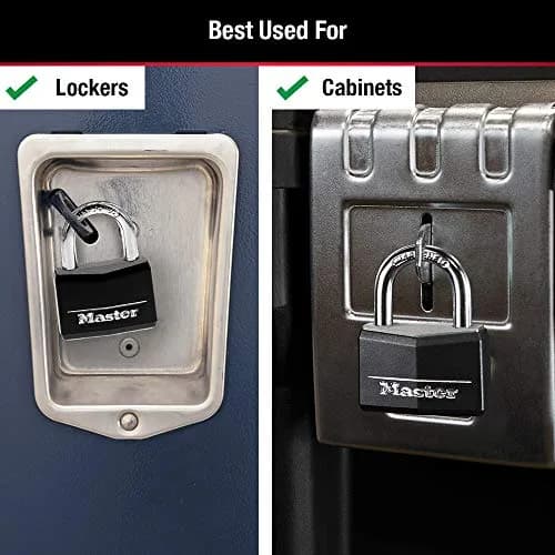 Master Lock Gym Locker Lock, Keyed Lock, Black Covered Aluminum Lock 141D | Scratch & Corrosion Resistant thumbnail 3