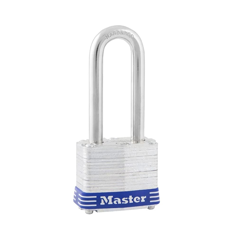 Master Lock 3DLH Laminated Steel Padlock with Key, 40mm Body, 51mm Shackle | Hardened Steel Shackle & 4-Pin Cylinder — Silver
