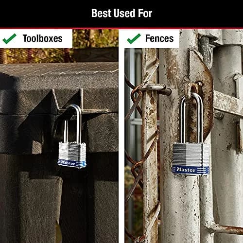 Master Lock 3DLH Laminated Steel Padlock with Key, 40mm Body, 51mm Shackle | Hardened Steel Shackle & 4-Pin Cylinder thumbnail 4