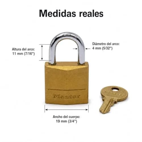 Master Lock Padlock, Solid Brass, 3/4 in. Wide, 120Q, Pack of 4 | Corrosion-Resistant, Keyed Alike thumbnail 4