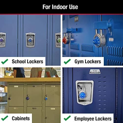 Master Lock Combination Lock for Gym Lockers, Blue | 3-Digit Keyless Security thumbnail 3