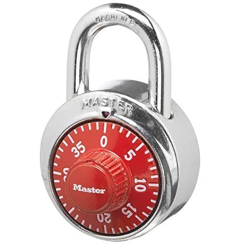 Master Lock 1504D Locker Lock Combination Padlock 48mm Red | Keyless Security thumbnail 1