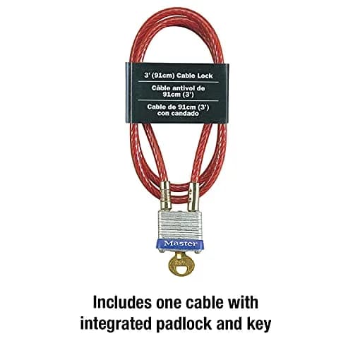 Master Lock 719D Steel Cable with Key Lock 3 ft (91 cm) | Outdoor Security thumbnail 6