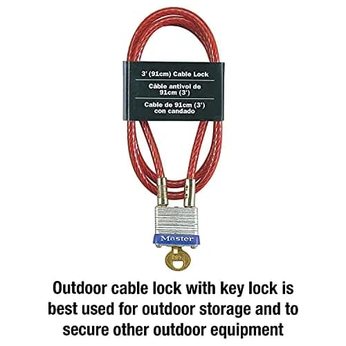 Master Lock 719D Steel Cable with Key Lock 3 ft (91 cm) | Outdoor Security thumbnail 2