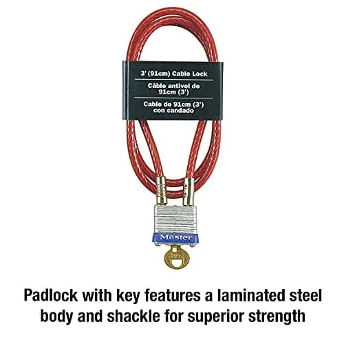 Master Lock 719D Steel Cable with Key Lock 3 ft (91 cm) | Outdoor Security thumbnail 4