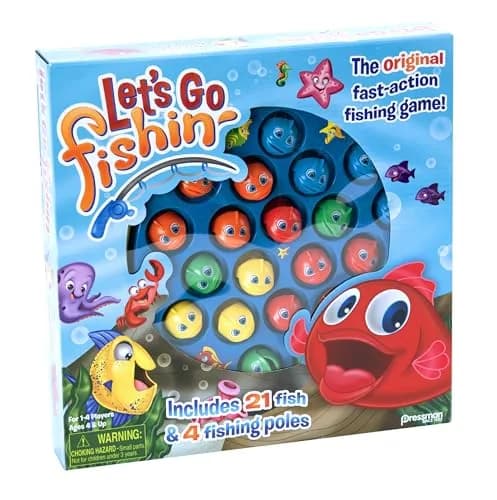 Pressman Let's Go Fishin' Game - Original Rotating Pond Edition | 21 Fish, 4 Poles, Ages 4+ thumbnail 6