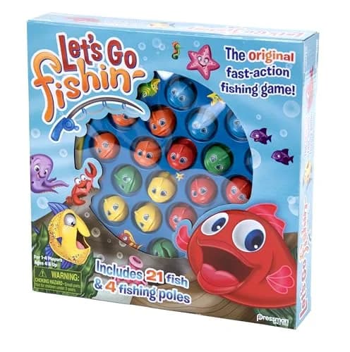 Pressman Let's Go Fishin' Game - Original Rotating Pond Edition | 21 Fish, 4 Poles, Ages 4+ thumbnail 7