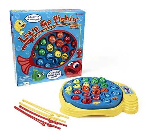 Pressman Let's Go Fishin' Game - Original Rotating Pond Edition | 21 Fish, 4 Poles, Ages 4+ thumbnail 2