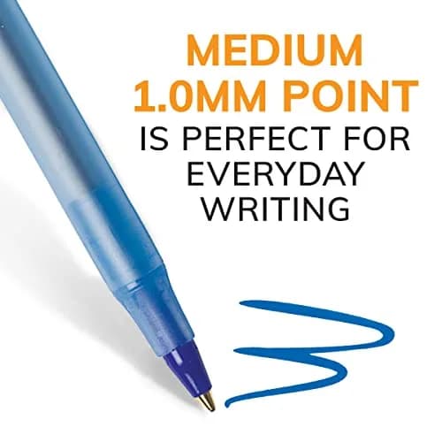 BIC Round Stic Xtra Life Blue Ballpoint Pens, Medium Point (1.0mm), 10-Count Pack | Smooth Writing Comfort thumbnail 2