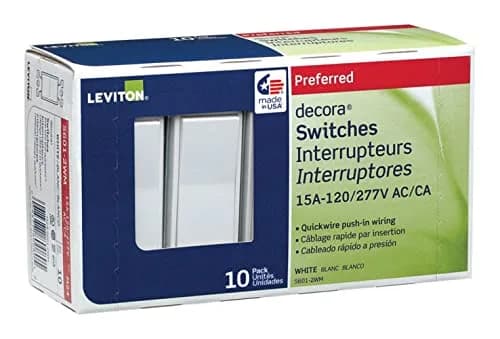 Leviton Decora Rocker Single-Pole AC Quiet Switch 15 Amp | Modern, Reliable, Grounded (70-120 chars) thumbnail 4