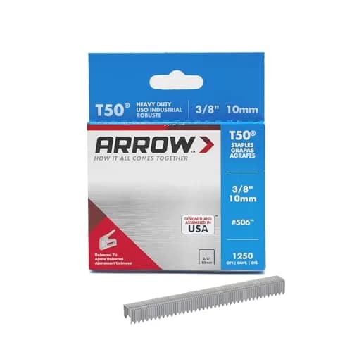 Arrow Heavy Duty Staples 3/8-Inch Leg & Crown | Durable Steel for Upholstery & Construction thumbnail 1