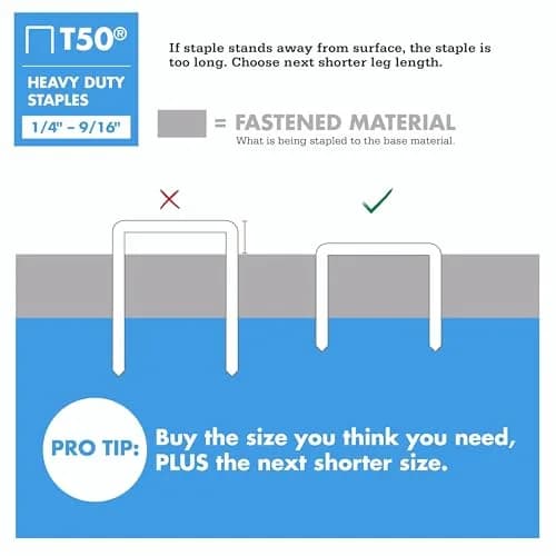 Arrow Heavy Duty Staples 3/8-Inch Leg & Crown | Durable Steel for Upholstery & Construction thumbnail 5