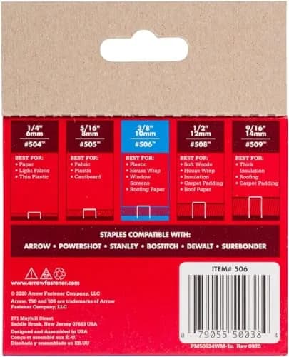 Arrow Heavy Duty Staples 3/8-Inch Leg & Crown | Durable Steel for Upholstery & Construction thumbnail 9