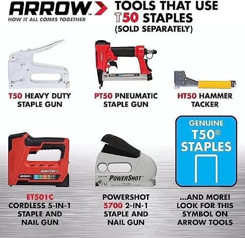 Arrow Heavy Duty Staples 3/8-Inch Leg & Crown | Durable Steel for Upholstery & Construction thumbnail 3