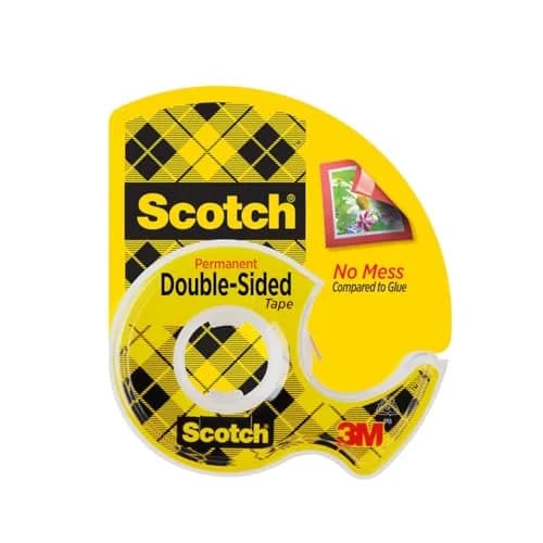 Scotch Permanent Double Sided Tape with Dispenser 1.27 cm x 635 cm (0.5 in. x 250 in.) | Mess-Free Permanent Adhesive thumbnail 1