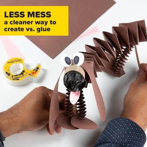 Scotch Permanent Double Sided Tape with Dispenser 1.27 cm x 635 cm (0.5 in. x 250 in.) | Mess-Free Permanent Adhesive thumbnail 5