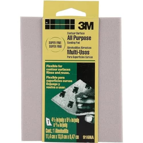 3M Contour Surface Sanding Sponge 4.5-in x 5.5-in x 0.2-in | Flexible, Clog-Resistant for Contoured Surfaces thumbnail 1
