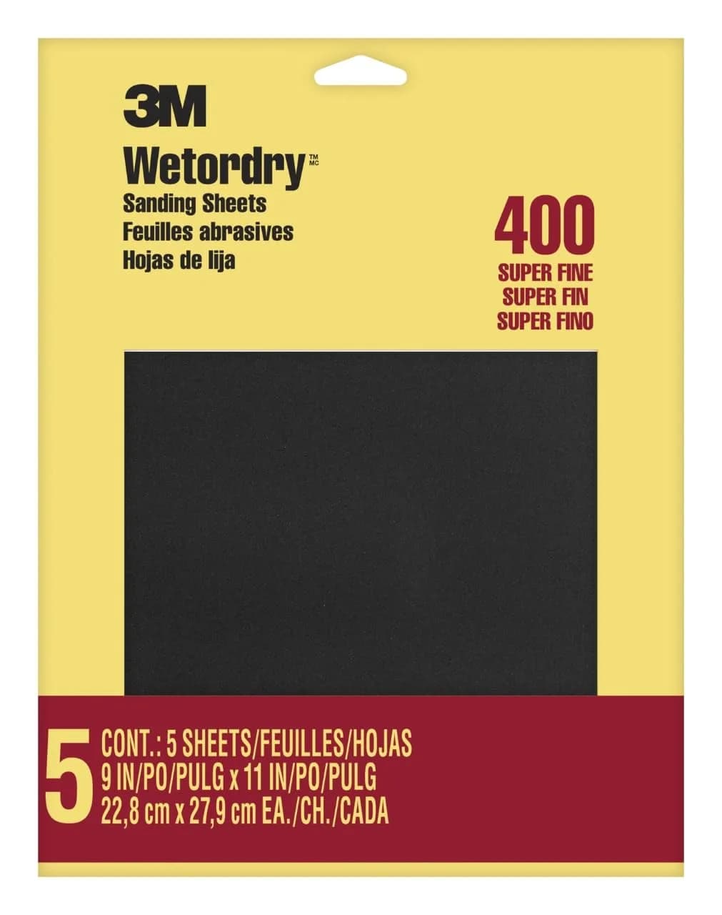 3M Wetordry Sandpaper 9 in. x 11 in. 400 Grit | Waterproof Silicon Carbide Sheets for Metal & Wood