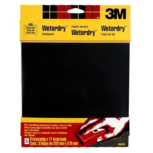 3M Wetordry Sandpaper 9 in. x 11 in. 400 Grit | Waterproof Silicon Carbide Sheets for Metal & Wood thumbnail 2