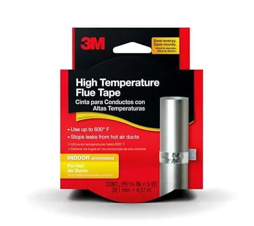 3M High-Temperature Flue Tape 1.5 in x 15 ft | Heat Resistant Up to 600°F for Heating Ducts thumbnail 1