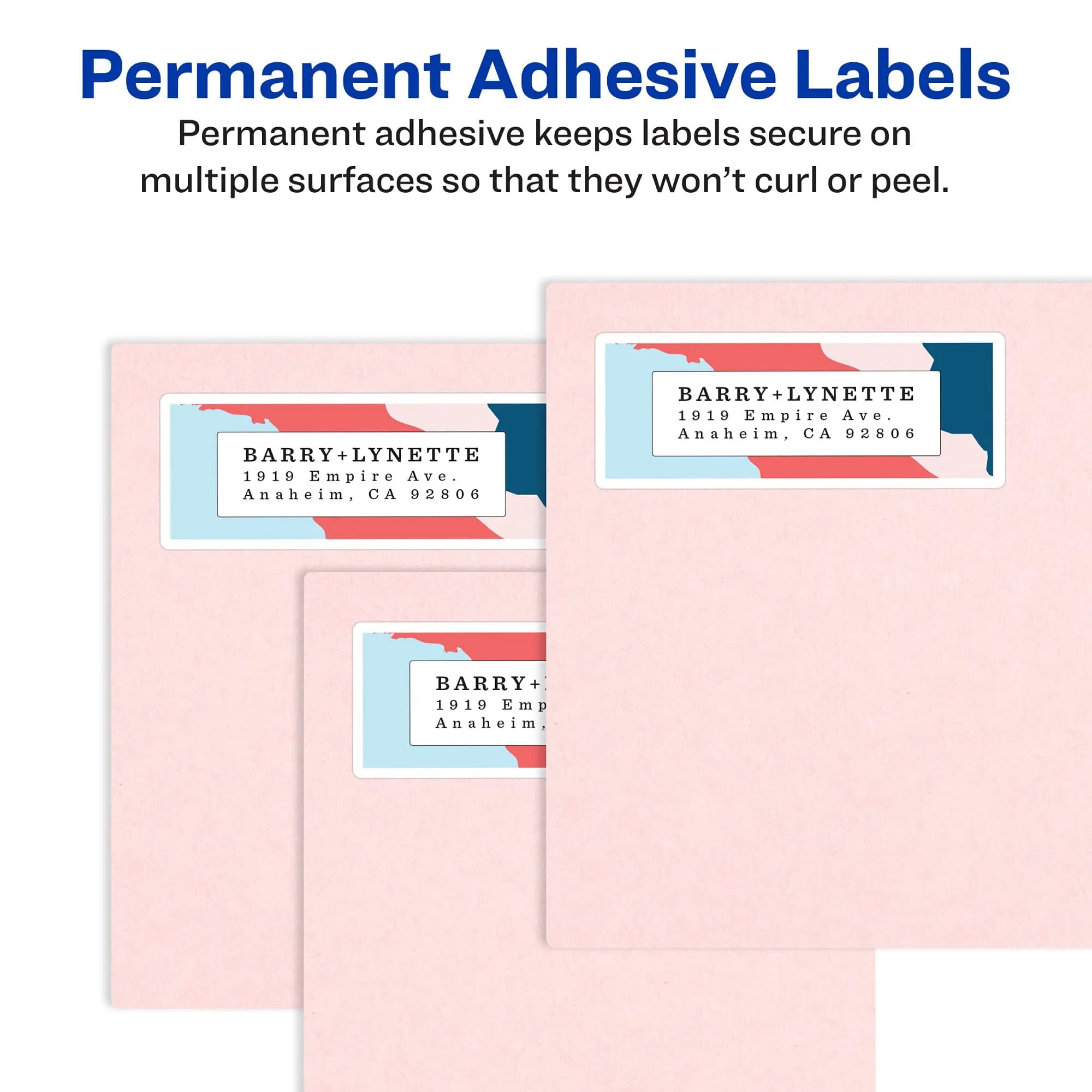Avery Easy Peel Printable Address Labels with Sure Feed, 1" x 4", White, 500 Blank Mailing Labels | Reliable Printer Feed - view 3