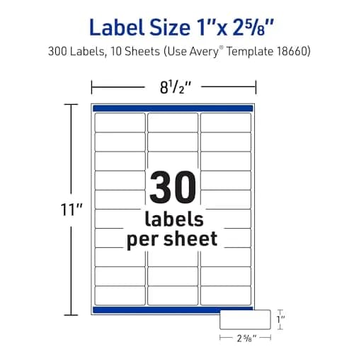 Avery Printable Address Labels with Sure Feed 1" x 2-5/8" Matte Clear | 300 Labels for Professional & Personal Use thumbnail 5