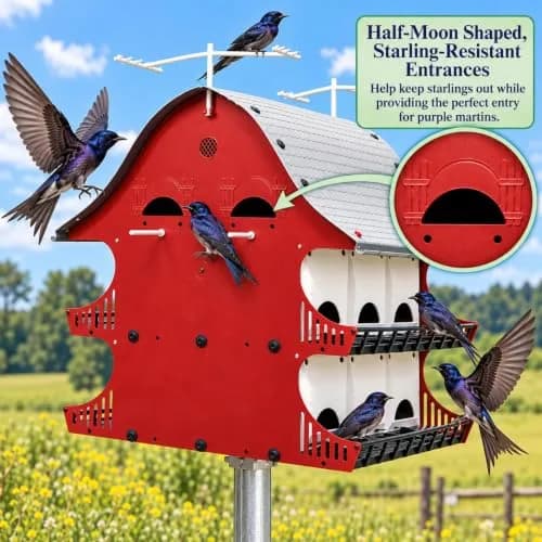 S&K Purple Martin House, 16-Room Birdhouse for Backyard Birding | Durable Polypropylene, Easy Assembly, 16 Compartments thumbnail 2