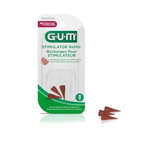 GUM Rubber Tip Stimulator Refills 3 Count (Pack of 1) | Massages Gums for Healthier Tissue thumbnail 1